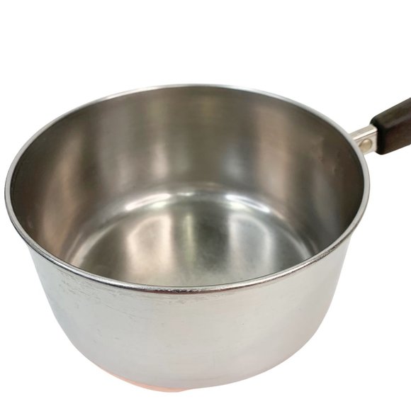 Revere Ware 1.5 Quart Sauce Pan With Lid Vintage Copper Clad Bottom Rome NY - Picture 6 of 11